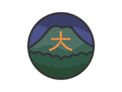 お盆の送り火（大文字）のアイコン（線画カラー）の無料イラスト｜透過PNG・商用利用OK