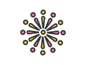 花火のアイコン（線画カラー）の無料イラスト｜透過PNG・商用利用OK