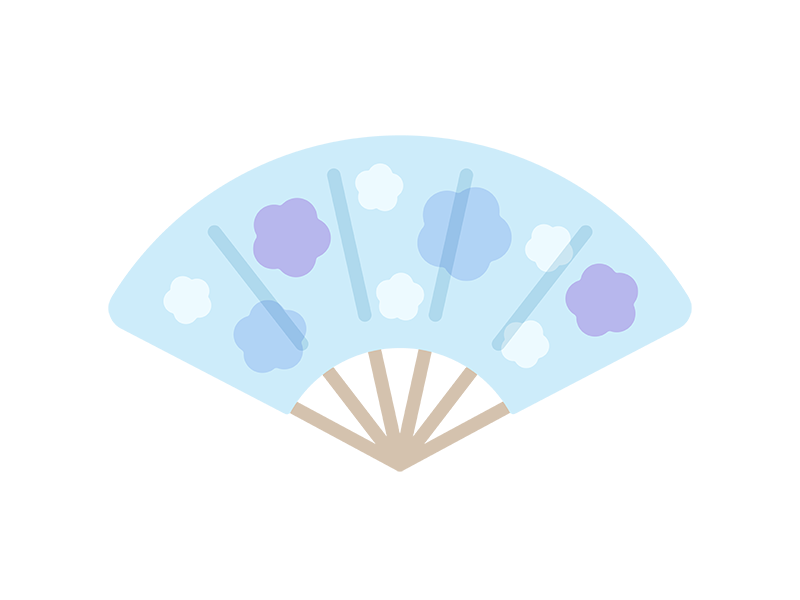 お盆の扇子のアイコンの無料イラスト｜透過PNG・商用利用OK