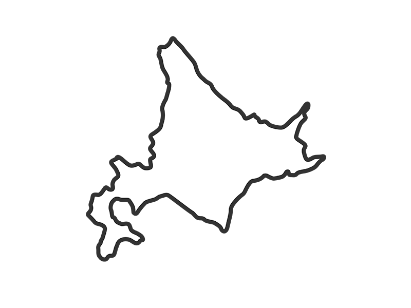 北海道の地図（線画）の無料イラスト｜透過PNG・商用利用OK