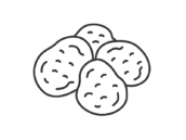 新鮮なジャガイモ（線画）の無料イラスト｜透過PNG・商用利用OK