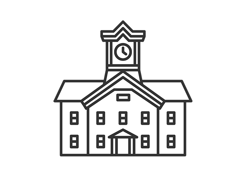 札幌市時計台（線画）の無料イラスト｜透過PNG・商用利用OK