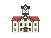 札幌市時計台（線画カラー）の無料イラスト｜透過PNG・商用利用OK