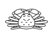 ズワイガニ（線画）の無料イラスト｜透過PNG・商用利用OK