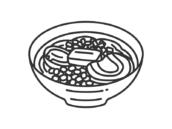 味噌バターコーンラーメン（線画）の無料イラスト｜透過PNG・商用利用OK