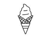 生乳ソフトクリーム（線画）の無料イラスト｜透過PNG・商用利用OK