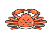 ズワイガニ（線画カラー）の無料イラスト｜透過PNG・商用利用OK
