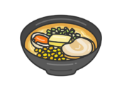 味噌バターコーンラーメン（線画カラー）の無料イラスト｜透過PNG・商用利用OK