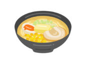 味噌バターコーンラーメンの無料イラスト｜透過PNG・商用利用OK