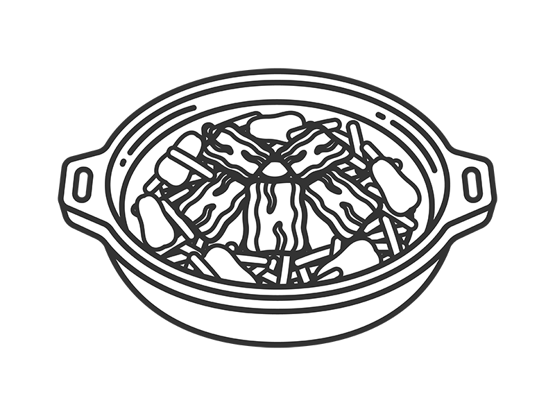 ジンギスカン（線画）の無料イラスト｜透過PNG・商用利用OK