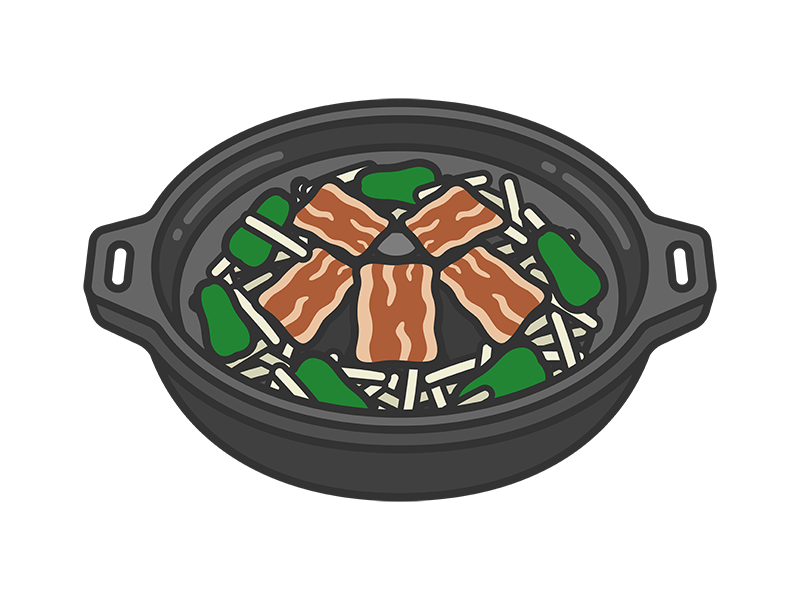 ジンギスカン（線画）の無料イラスト｜透過PNG・商用利用OK