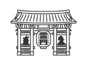 浅草雷門（線画）の無料イラスト｜透過PNG・商用利用OK