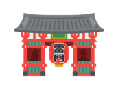 浅草雷門の無料イラスト｜透過PNG・商用利用OK