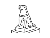 忠犬ハチ公像（線画）の無料イラスト｜透過PNG・商用利用OK